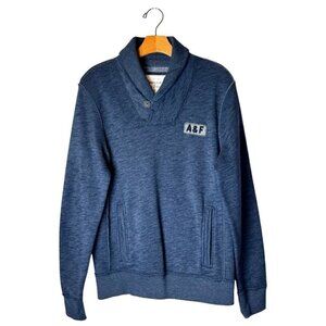 Abercrombie And Fitch Mens Navy Blue Shawl‎ Collar Pullover Sweatshirt Size S